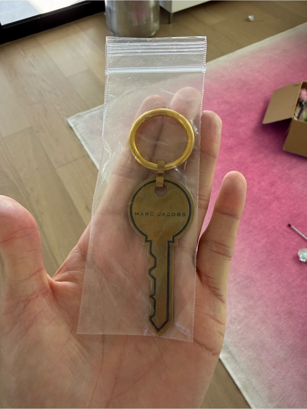 Marc Jacobs Brass-Tone Key Shaped Keyring